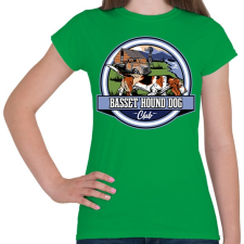 PRINTFASHION Basset hound kutya club - Női póló - Zöld női póló
