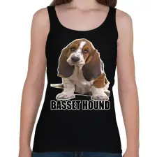 PRINTFASHION Basset Hound - Női atléta - Fekete női trikó