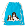 PRINTFASHION Basset hound - Sportzsák, Tornazsák - Surf blue