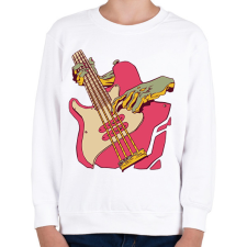 PRINTFASHION Basszusgitár - Gyerek pulóver - Fehér gyerek pulóver, kardigán