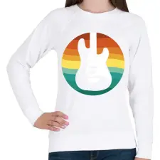 PRINTFASHION Basszusgitár - Női pulóver - Fehér női pulóver, kardigán