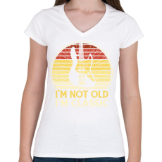 PRINTFASHION Basszusgitáros - Női V-nyakú póló - Fehér