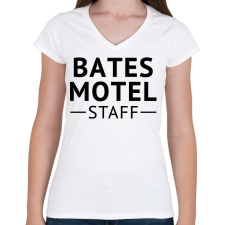 PRINTFASHION Bates Motel Staff - Női V-nyakú póló - Fehér női póló