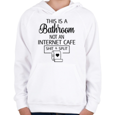 PRINTFASHION Bathroom - Internet Cafe - Gyerek kapucnis pulóver - Fehér