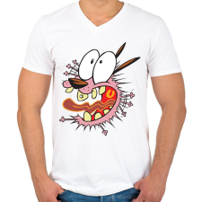 PRINTFASHION Bátor a gyáva kutya - Férfi V-nyakú póló - Fehér férfi póló