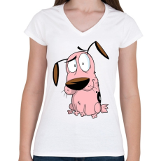 PRINTFASHION Bátor a gyáva kutya - Női V-nyakú póló - Fehér