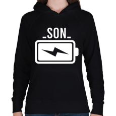 PRINTFASHION Battery - son - Női kapucnis pulóver - Fekete