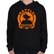 PRINTFASHION battle saiyan - Gyerek kapucnis pulóver - Fekete