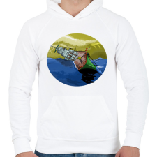 PRINTFASHION Battleship - Férfi kapucnis pulóver - Fehér férfi pulóver, kardigán