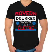 PRINTFASHION Bayern drukker - Férfi V-nyakú póló - Fekete férfi póló