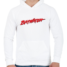 PRINTFASHION Baywatch - Férfi kapucnis pulóver - Fehér férfi pulóver, kardigán