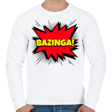 PRINTFASHION BAZINGA - Férfi pulóver - Fehér