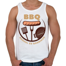 PRINTFASHION BBQ bárhol és bármikor - Férfi atléta - Fehér