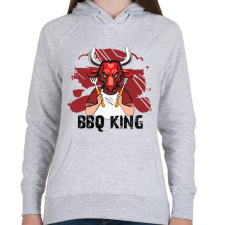 PRINTFASHION BBQ king - Női kapucnis pulóver - Sport szürke női pulóver, kardigán