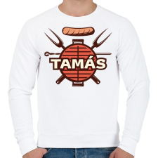 PRINTFASHION BBQ - Névvel - Férfi pulóver - Fehér férfi pulóver, kardigán