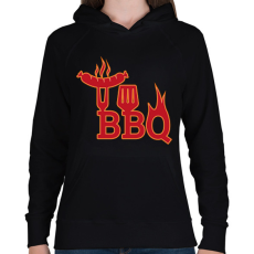PRINTFASHION BBQ - Női kapucnis pulóver - Fekete