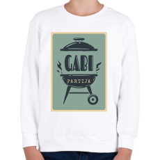 PRINTFASHION BBQ party - Névvel - Gyerek pulóver - Fehér