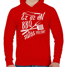 PRINTFASHION BBQ SÜTŐS Pólóm - fehér - Férfi kapucnis pulóver - Piros férfi pulóver, kardigán