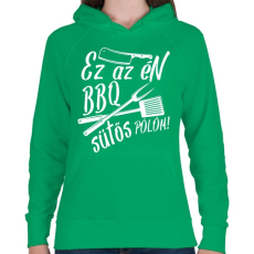 PRINTFASHION BBQ SÜTŐS Pólóm - fehér - Női kapucnis pulóver - Zöld