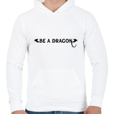 PRINTFASHION Be a dragon - Férfi kapucnis pulóver - Fehér