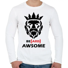 PRINTFASHION Be(ard) Awsome - Férfi hosszú ujjú póló - Fehér férfi póló