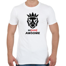 PRINTFASHION Be(ard) Awsome - Férfi póló - Fehér férfi póló