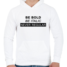PRINTFASHION Be bold, be italic - Férfi kapucnis pulóver - Fehér férfi pulóver, kardigán