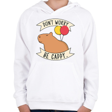 PRINTFASHION Be cappy - Gyerek kapucnis pulóver - Fehér