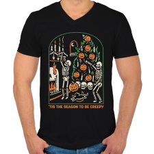 PRINTFASHION Be creepy - Férfi V-nyakú póló - Fekete férfi póló