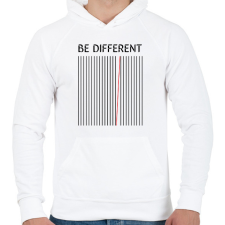 PRINTFASHION Be different - Férfi kapucnis pulóver - Fehér férfi pulóver, kardigán