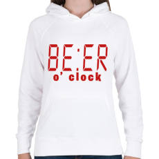 PRINTFASHION BE:ER o'clock - Női kapucnis pulóver - Fehér