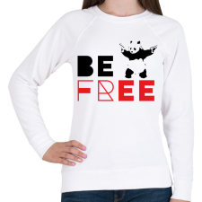 PRINTFASHION Be free - Banksy panda - Női pulóver - Fehér női pulóver, kardigán