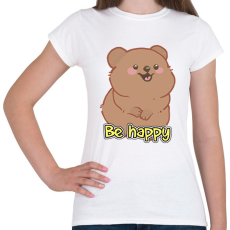 PRINTFASHION Be happy quokka - Női póló - Fehér