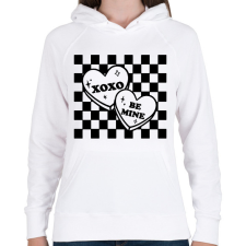 PRINTFASHION Be mine - xoxo - Női kapucnis pulóver - Fehér női pulóver, kardigán
