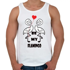 PRINTFASHION Be my flamingoo - Férfi atléta - Fehér