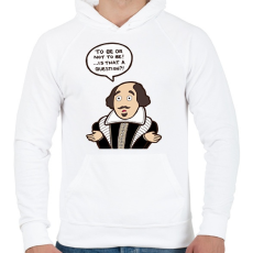 PRINTFASHION Be or not to be - Férfi kapucnis pulóver - Fehér