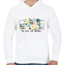 PRINTFASHION Be you own garden - Férfi kapucnis pulóver - Fehér férfi pulóver, kardigán