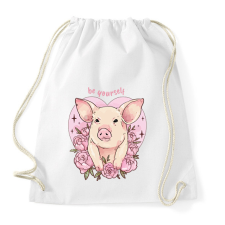 PRINTFASHION Be yourself pig - Sportzsák, Tornazsák - Fehér tornazsák