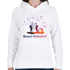 PRINTFASHION Beach Volleyball - Női kapucnis pulóver - Fehér női pulóver, kardigán