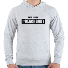 PRINTFASHION #BEACHBODY - Férfi kapucnis pulóver - Sport szürke férfi pulóver, kardigán
