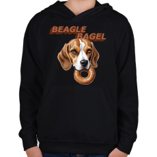 PRINTFASHION beagle bagel - Gyerek kapucnis pulóver - Fekete