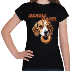 PRINTFASHION beagle bagel - Női póló - Fekete