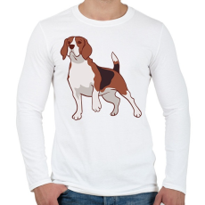 PRINTFASHION Beagle - Férfi hosszú ujjú póló - Fehér
