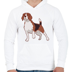 PRINTFASHION Beagle - Férfi kapucnis pulóver - Fehér