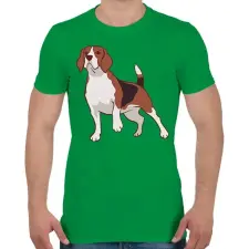 PRINTFASHION Beagle - Férfi póló - Zöld férfi póló