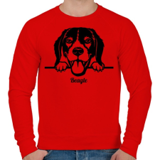 PRINTFASHION Beagle - Férfi pulóver - Piros férfi pulóver, kardigán