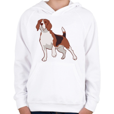 PRINTFASHION Beagle - Gyerek kapucnis pulóver - Fehér