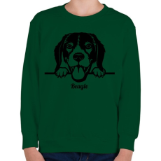 PRINTFASHION Beagle - Gyerek pulóver - Sötétzöld