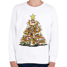 PRINTFASHION Beagle karácsonyfa - Gyerek pulóver - Fehér