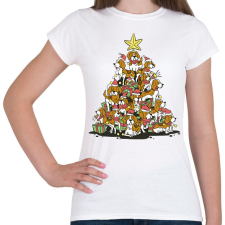 PRINTFASHION Beagle karácsonyfa - Női póló - Fehér női póló